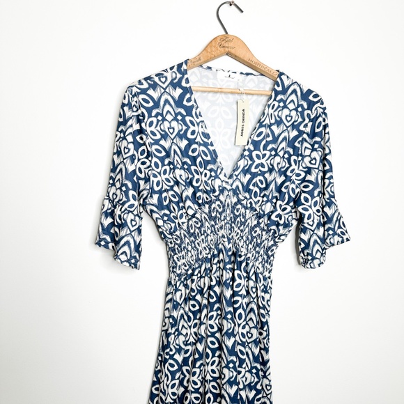 Agnes Orinda V Neck Bell Sleeve Ruffled Hem Boho ALine Long Dress 1X - Picture 4 of 9